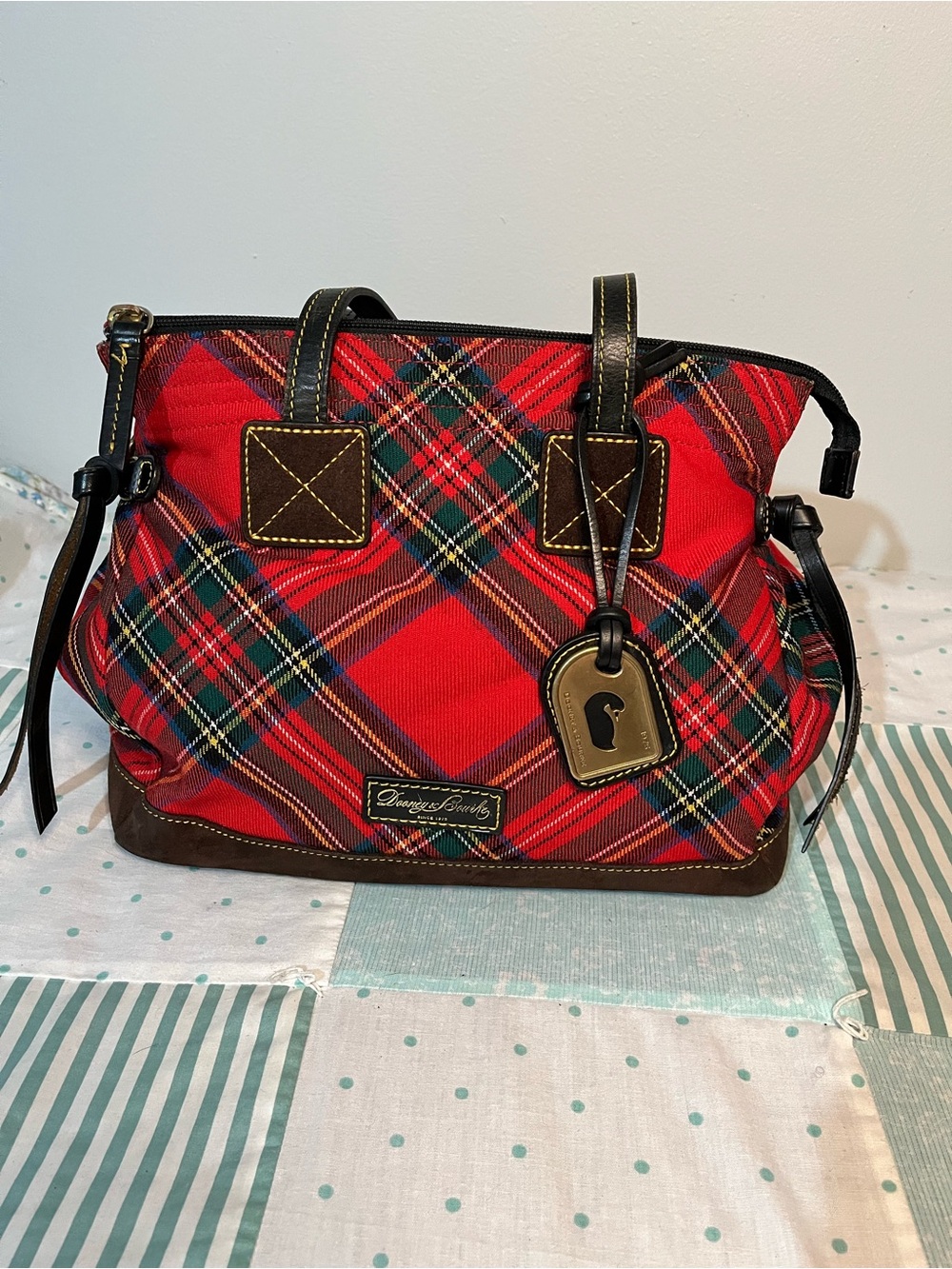 Dooney &Bourke Red Tartan Plaid Shoulder Bag